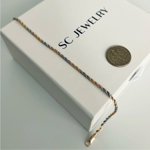 Thin Rope Bracelet Gold & Silver Color | 18k Gold Plated Luxury Jewelry - Picture 3 of 8